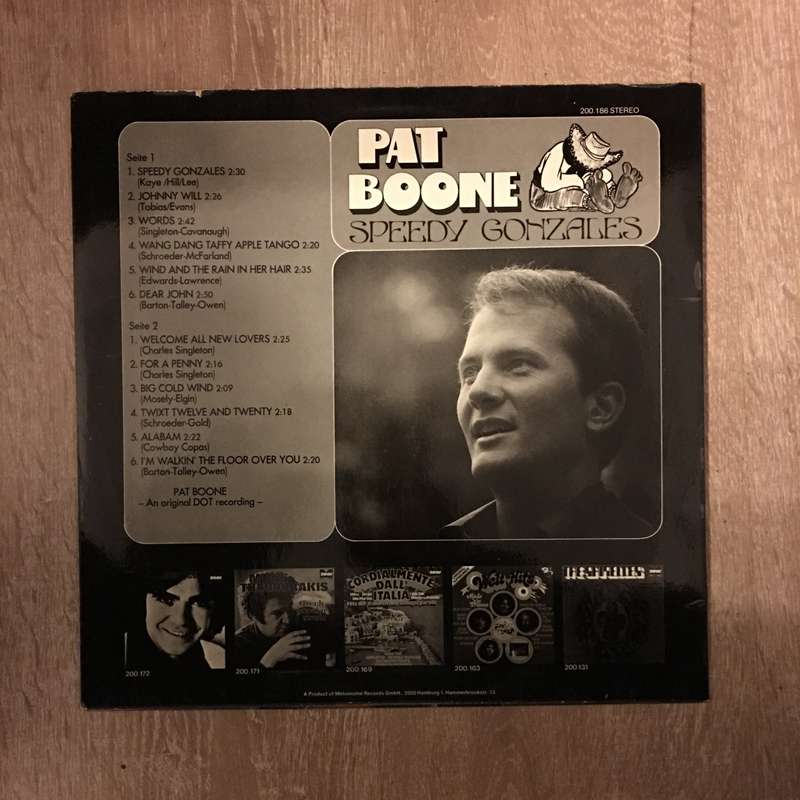 Pat Boone - Speedy Gonzales -  Vinyl LP Record  - Opened  - Very-Good+ Quality (VG+)