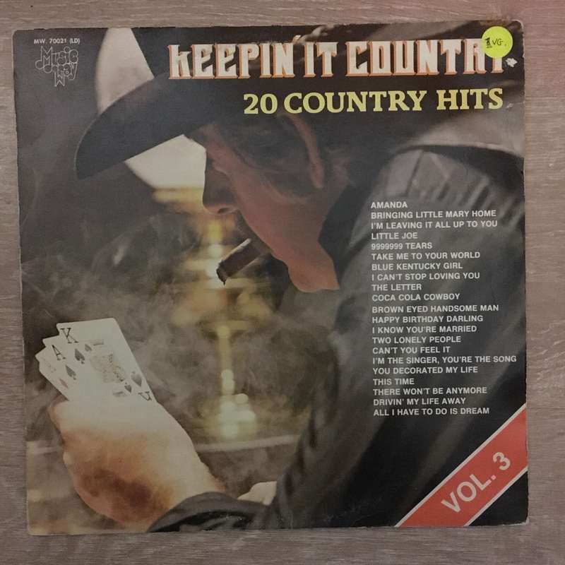 Keepin' It Country - Vol 3 - 20 Country Hits - Vinyl LP Record - Very-Good Quality (VG)