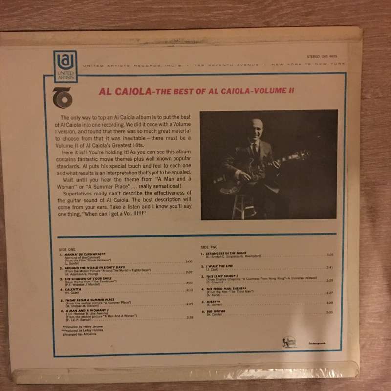 The Best Of Al Caiola Vol 2 -  Vinyl  Record - Opened  - Very-Good+ Quality (VG+)