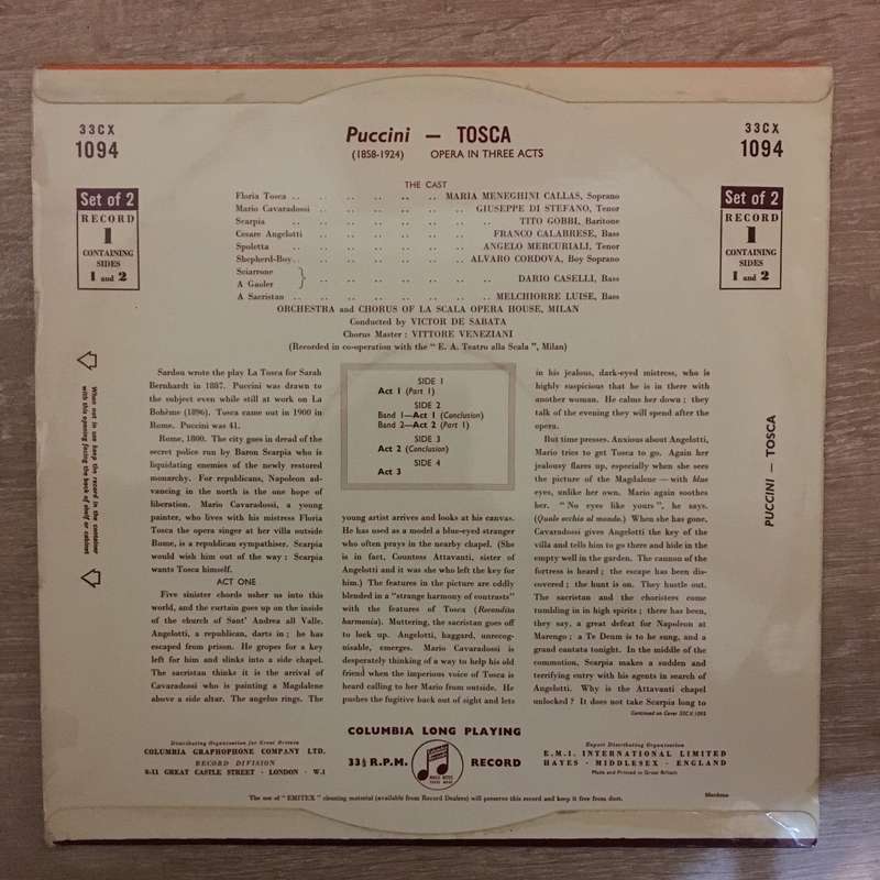 Teatro Alla Scala With Maria Callas, Giuseppe Di Stefano, Tito Gobbi Conducted By Victor De Sabat...