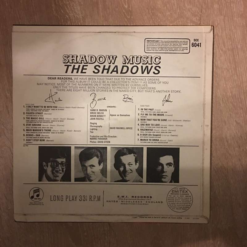 The Shadows - Shadow Music - Vinyl LP Record  - Opened  - Very-Good+ Quality (VG+)