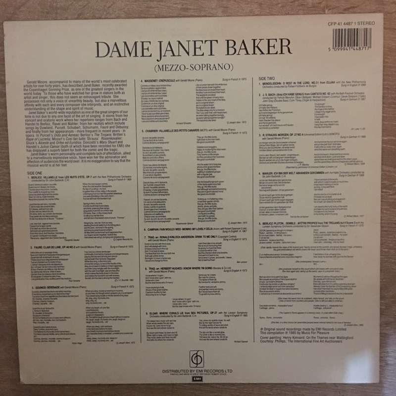 Janet Baker  Song Recital - Vinyl LP Record - Opened  - Very-Good+ Quality (VG+)
