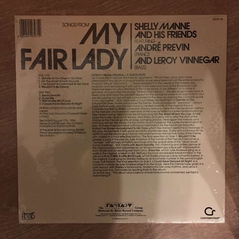 Shelly Manne & his Friends - Modern Jazz Perfomances from My Fair Lady - Vinyl LP Record - New Se...