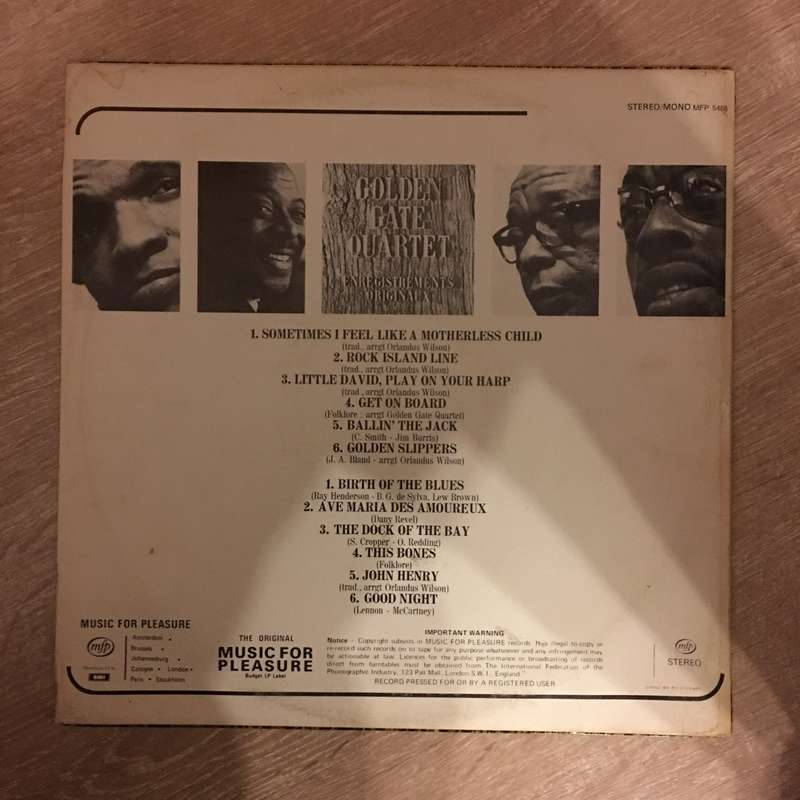The Golden Gate Quartet  Golden Gate Quartet Enregistrements Originaux -  Vinyl  Record - O...