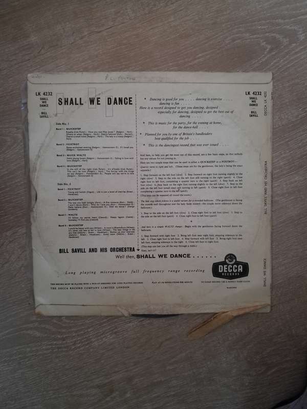 Bill Savill And His Orchestra  Shall We Dance Design For Dancing - Vinyl LP Record - Opened...