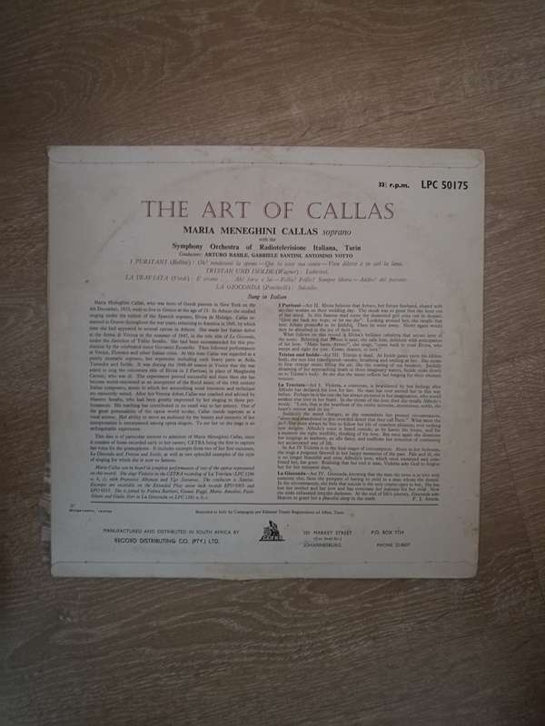 The Art Of Callas - Vinyl LP Record - Opened  - Very-Good+ Quality (VG+)