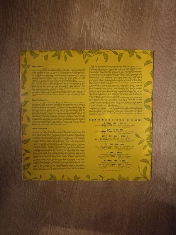 Danny Kaye - Tubby The Tuba - Vinyl LP Record - Opened  - Good+ Quality (G+)