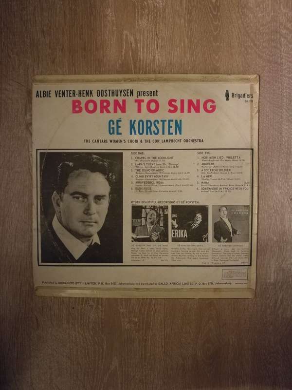 Ge Korsten - Born to Sing - Vinyl LP Record - Opened  - Good+ Quality (G+)
