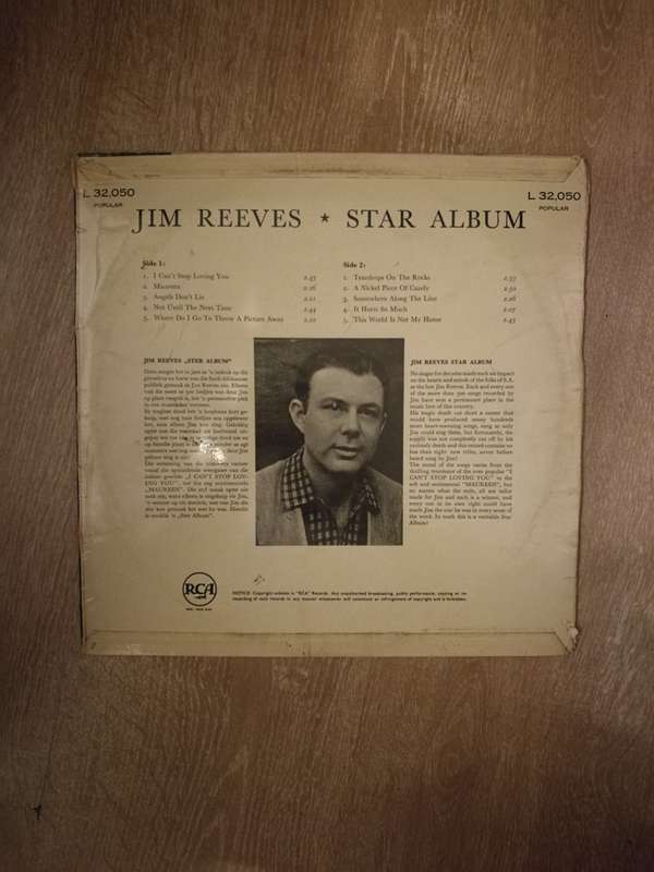 Jim Reeves - Star Album - Vinyl LP Record - Opened  - Good+ Quality (G+)