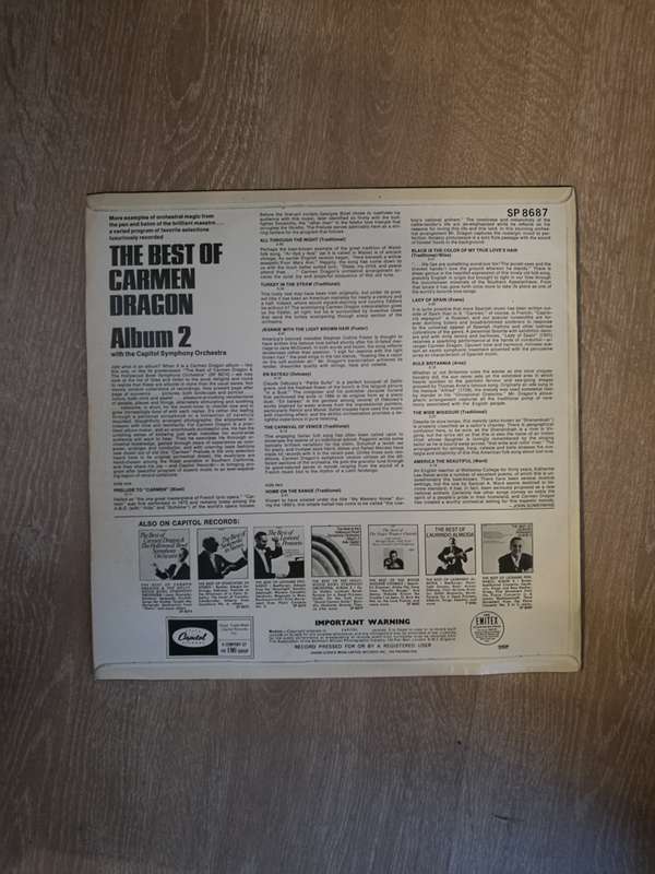 Carmen Dragon, The Capitol Symphony Orchestra   The Best Of Carmen Dragon Album 2 - Vinyl L...