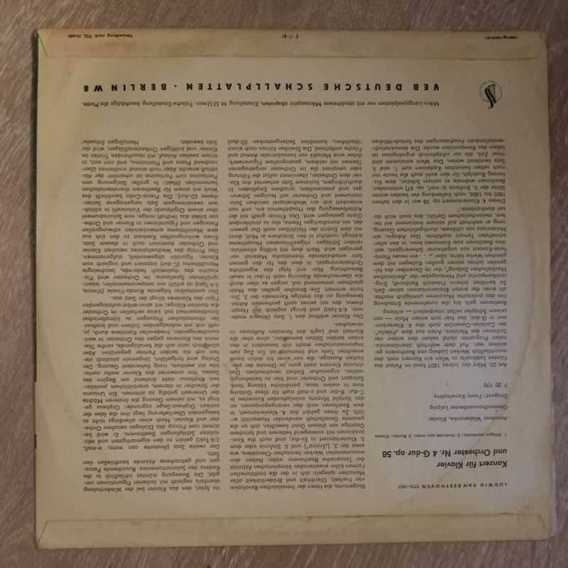 Ludwig van Beethoven - Amadeus Webersinke -  Vinyl LP Record (VG+)