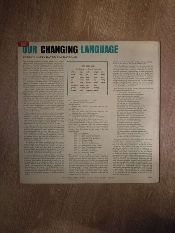Our Changing Language - Gott, McDavid J.R - Vinyl LP Record - Opened  - Very-Good+ Quality (VG+)