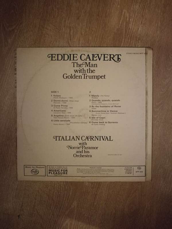 Eddie Calvert - Italian Carnival with Norrie Paramor - Vinyl LP Record - Opened  - Very-Good+ Qua...