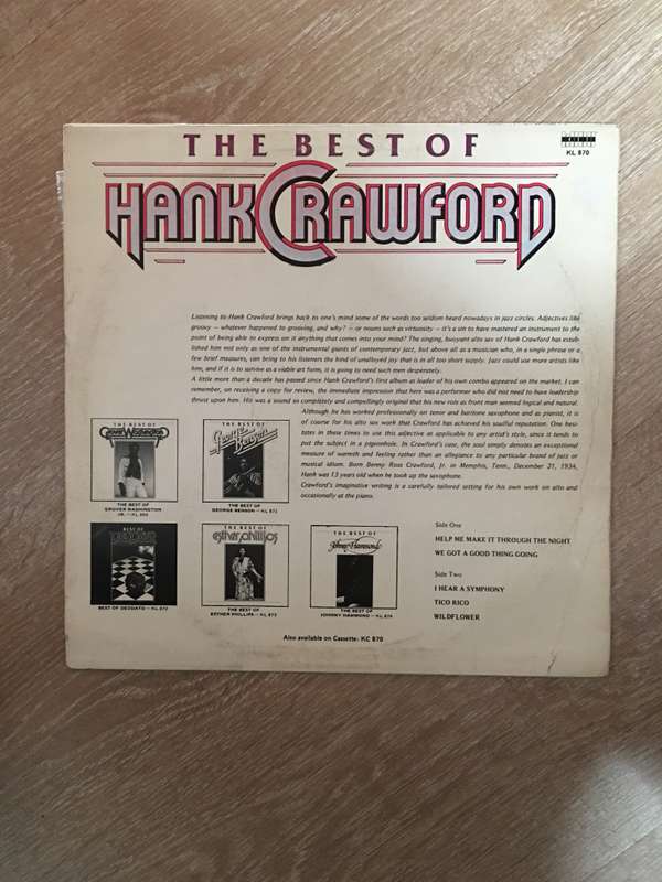 The Best Of Hank Crawford - Limited Edition - Vinyl LP Record - Very-Good+ Quality (VG+)
