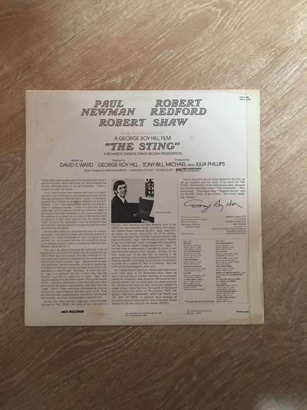 The Sting (Original Motion Picture Soundtrack) - Marvin Hamlisch  Vinyl LP Record - Very-Go...