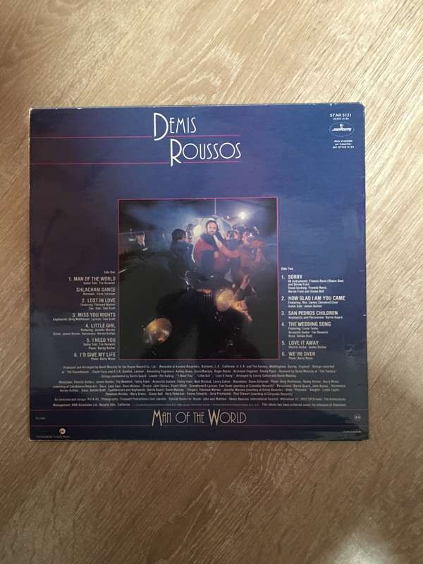 Demis Roussos - Man Of The World - Vinyl LP Record - Opened  - Very-Good+ Quality (VG+)