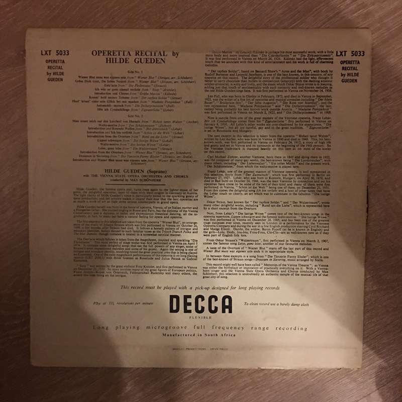 Hilde Gueden  Memories Of The Vienna Theatre - Vinyl LP Record - Opened  - Very-Good+ Quali...