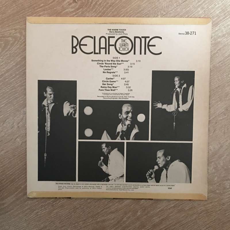 Belafonte - The Warm Touch - Vinyl LP Record - Opened  - Very-Good+ Quality (VG+)