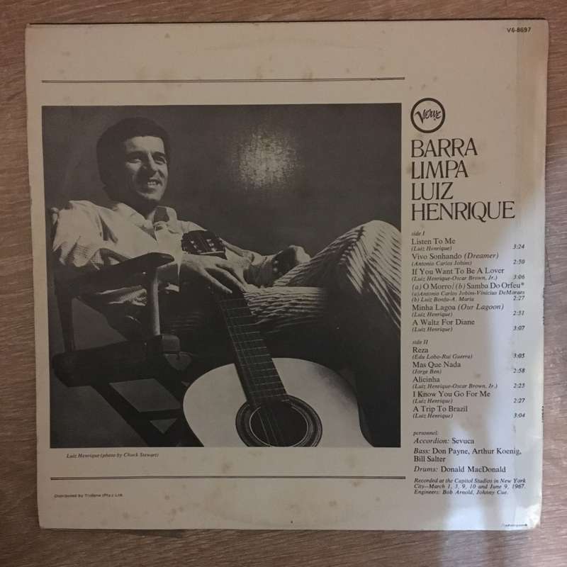 Luiz Henrique  Barra Limpa - Vinyl LP Record - Opened  - Very-Good+ Quality (VG+)