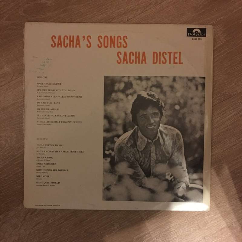 Sacha Distel - Sacha's Songs - Vinyl LP Record - Opened  - Very-Good- Quality (VG-)