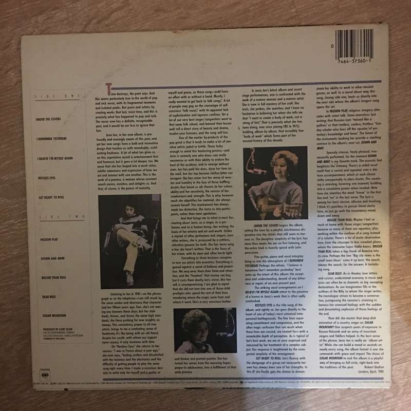 Janis Ian  Restless Eyes - Vinyl LP Record - Opened  - Very-Good Quality (VG)