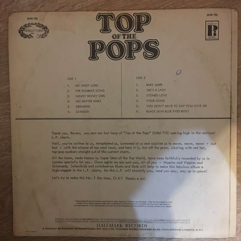 Top Of The Pops  Vinyl LP Record - Opened  - Good+ Quality (G+)