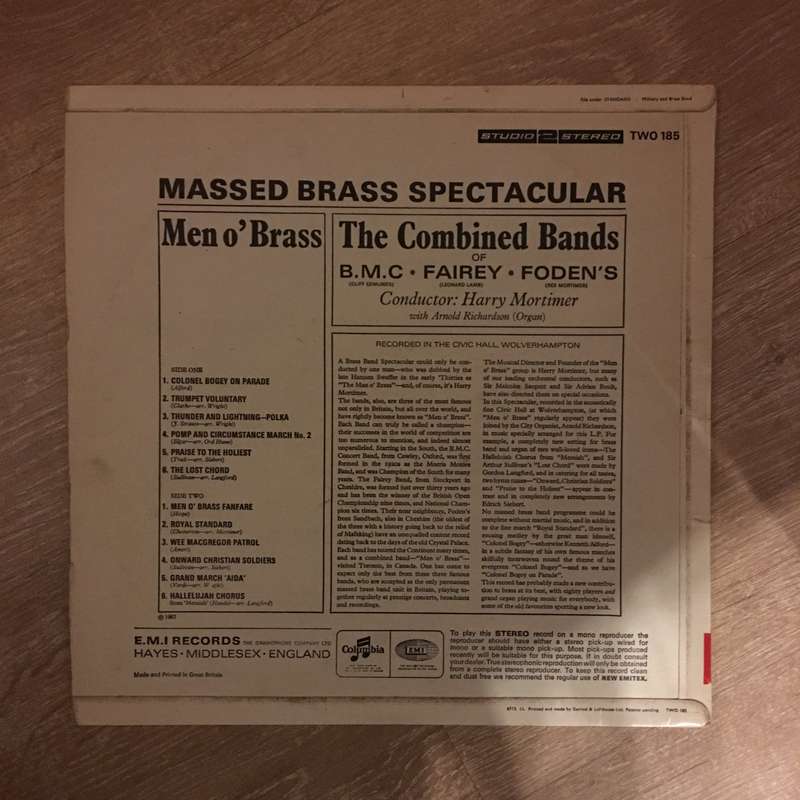 Men O' Brass - Harry Mortimer  Massed Brass Spectacular -  Vinyl LP Record - Opened  - Very...