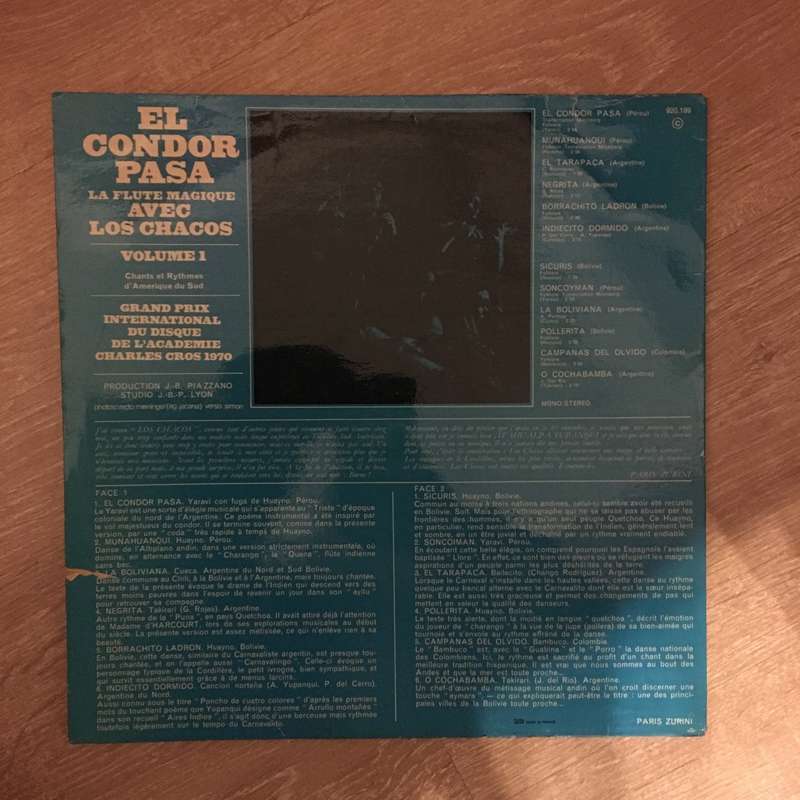 Los Chacos  El Condor Pasa - Vinyl LP Record - Opened  - Very-Good+ Quality (VG+)