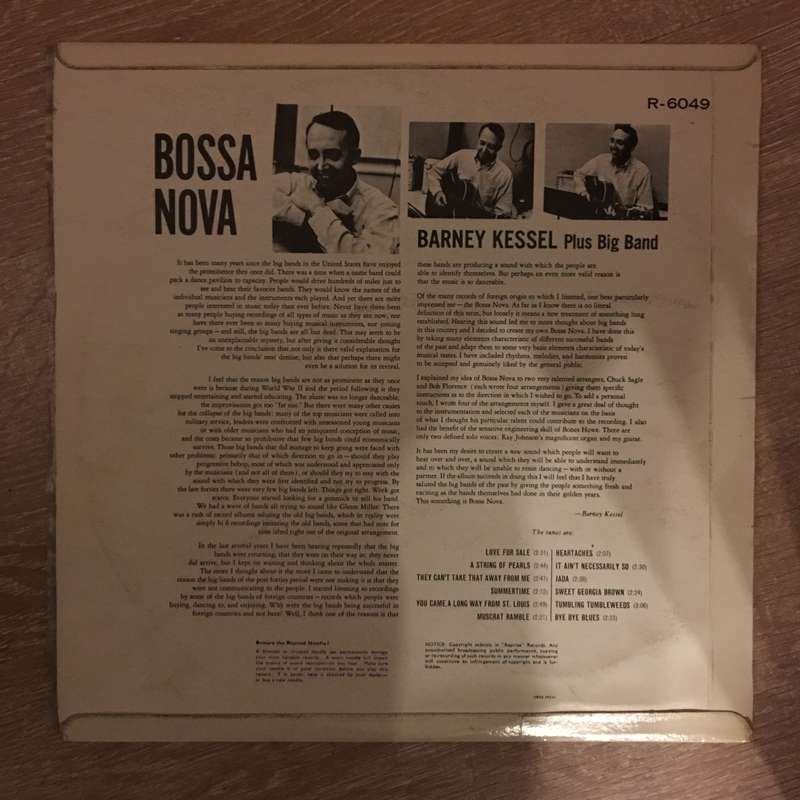 Barney Kessel  Bossa Nova - Vinyl LP Record - Opened  - Very-Good+ Quality (VG+)