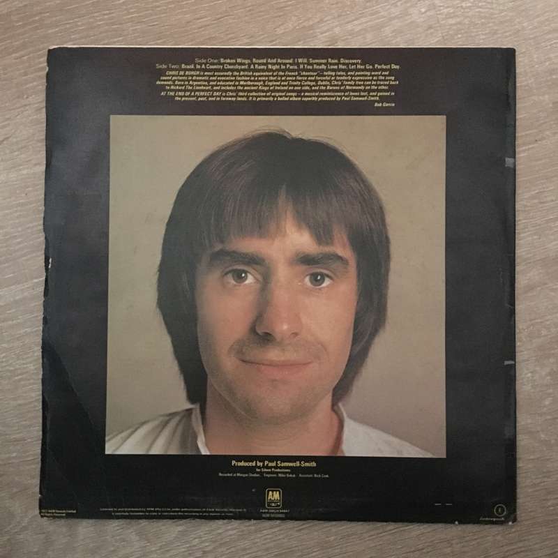 Chris De Burgh - At The End of a Perfect Day - Vinyl LP Record - Very-Good Quality (VG)