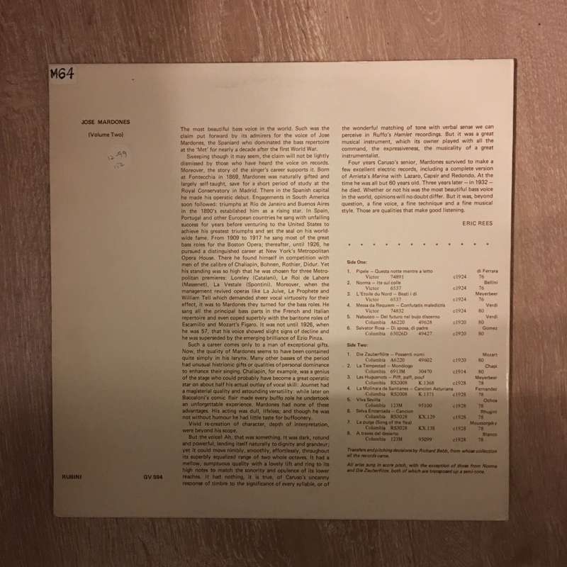 Jose Mardones - Vinyl LP  Record - Opened  - Very-Good+ Quality (VG+)
