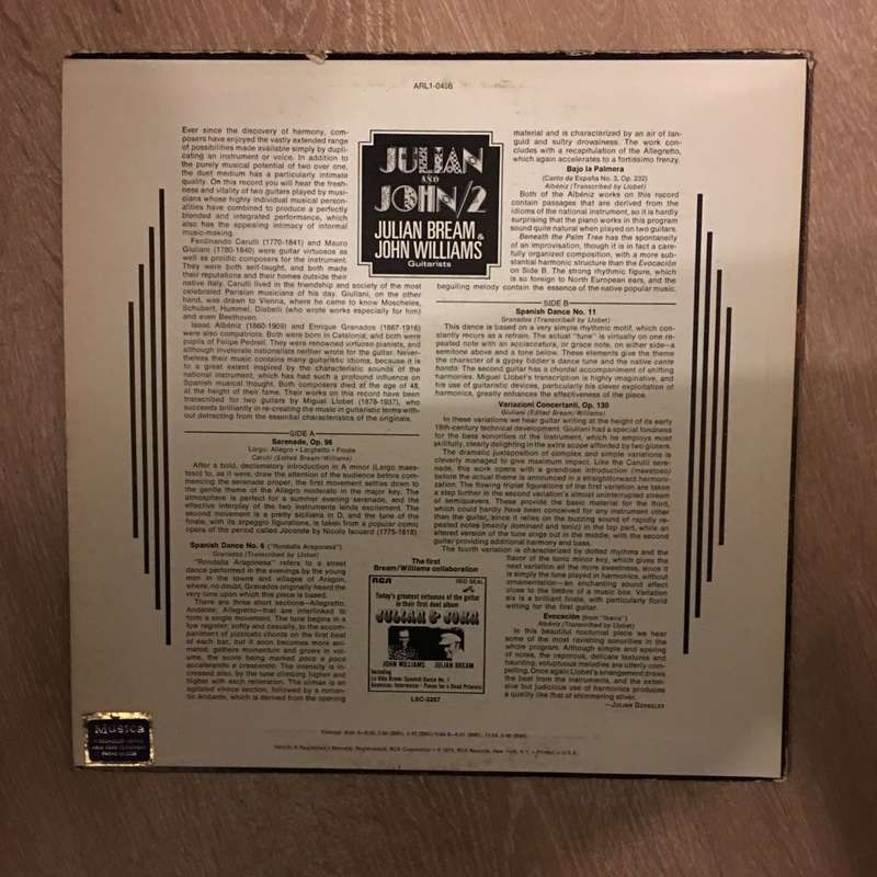 Julian Bream & John Williams  Julian And John / 2 - Vinyl LP Record - Opened  - Very-Good Qual...