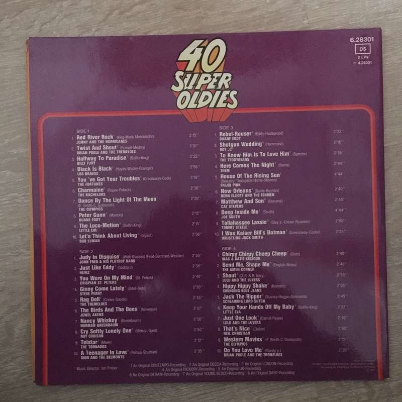 40 Super Oldies - Original Artists - Vinyl LP Record - Opened  - Very-Good+ Quality (VG+)