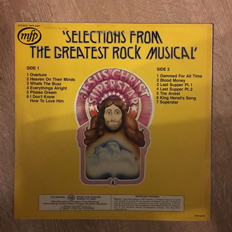 JC Superstar - Selections from The Greatest Rock Musical - Original Artists - Vinyl LP Record - O...
