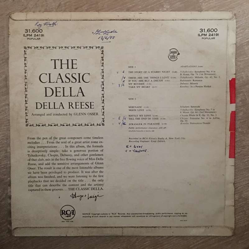 The Classic Della Reese - Vinyl LP Record - Opened  - Fair Quality (F)