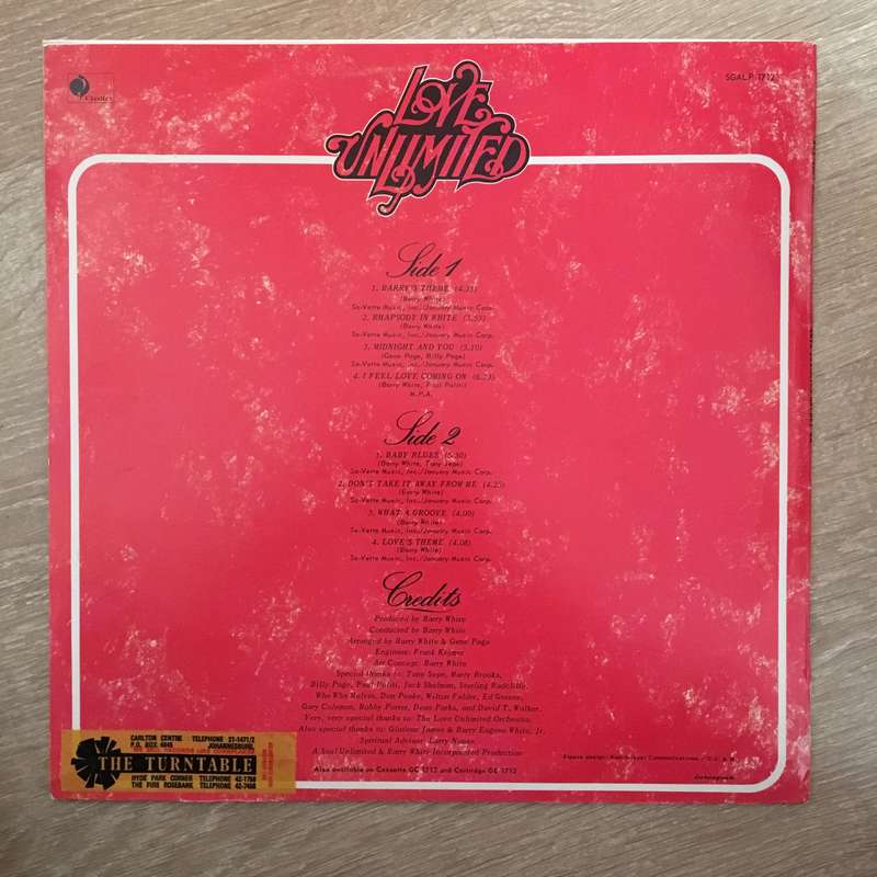 The Love Unlimited Orchestra  Rhapsody In White - Barry White - Vinyl LP Record (VG+)