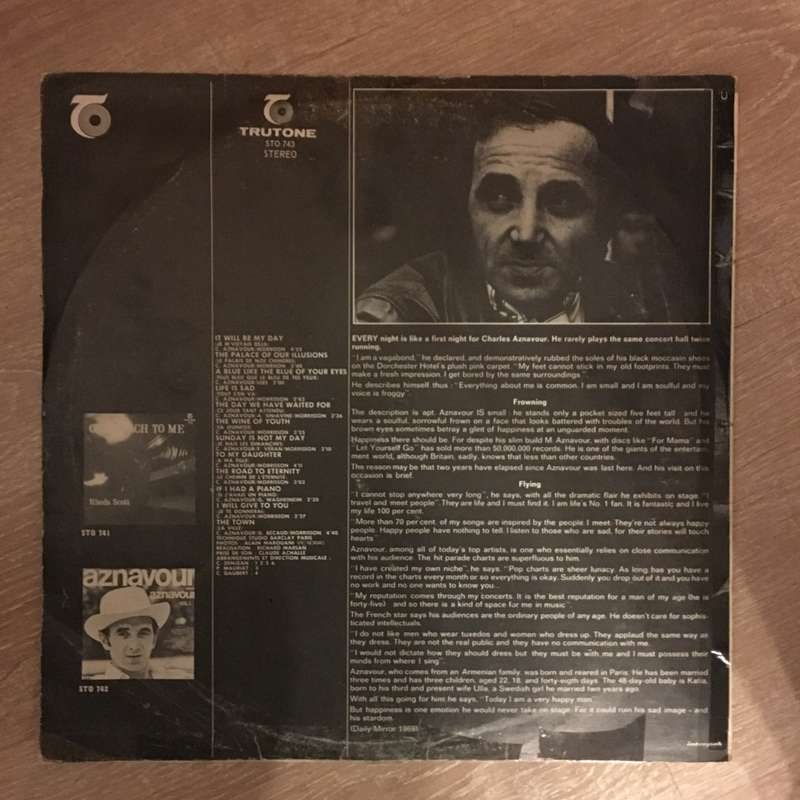 Charles Aznavour Sings Aznavour - Vol 2 -  Vinyl LP Record - Opened  - Good+ Quality (G+)
