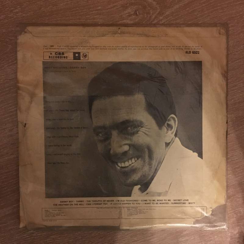 Andy Williams - Danny Boy -  Vinyl LP Record  (G+)