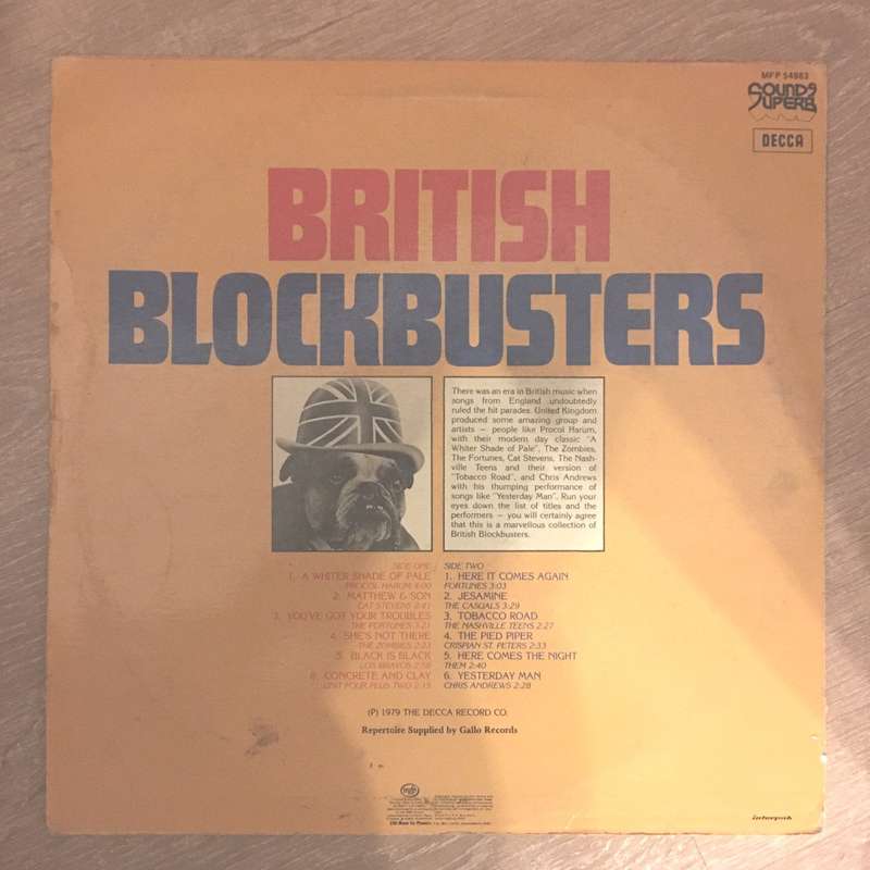 British Blockbusters (Cat Stevens,  Procol Harum ...) - Vinyl LP Record - Very-Good Quality (VG)