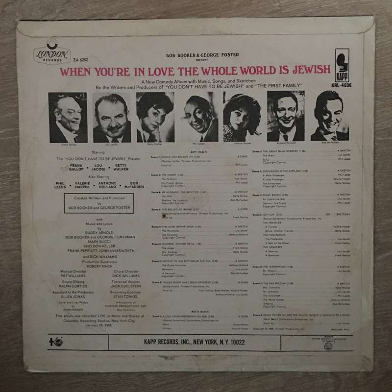 When You're In Love The Whole World Is Jewish - Vinyl LP Record - Good+ Quality (G+)