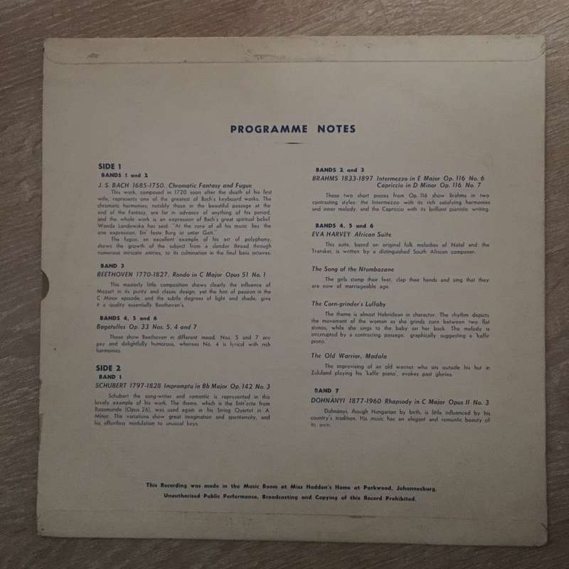 Peggy Haddon - Piano Recital - Vinyl LP Record - Opened  - Good+ Quality (G+)