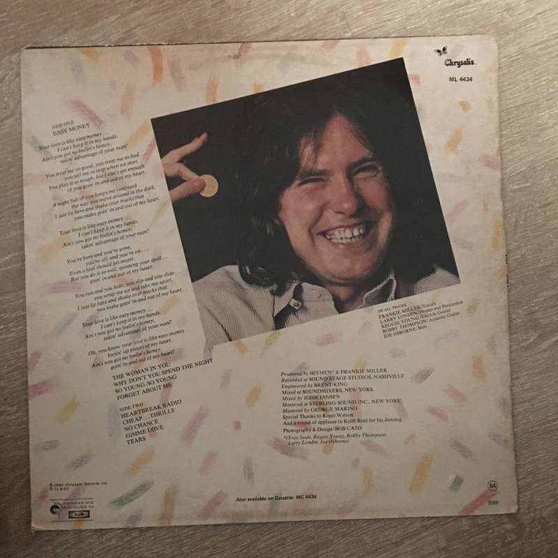 Frankie Miller  Easy Money - Vinyl LP Record - Opened  - Very-Good+ Quality (VG+)