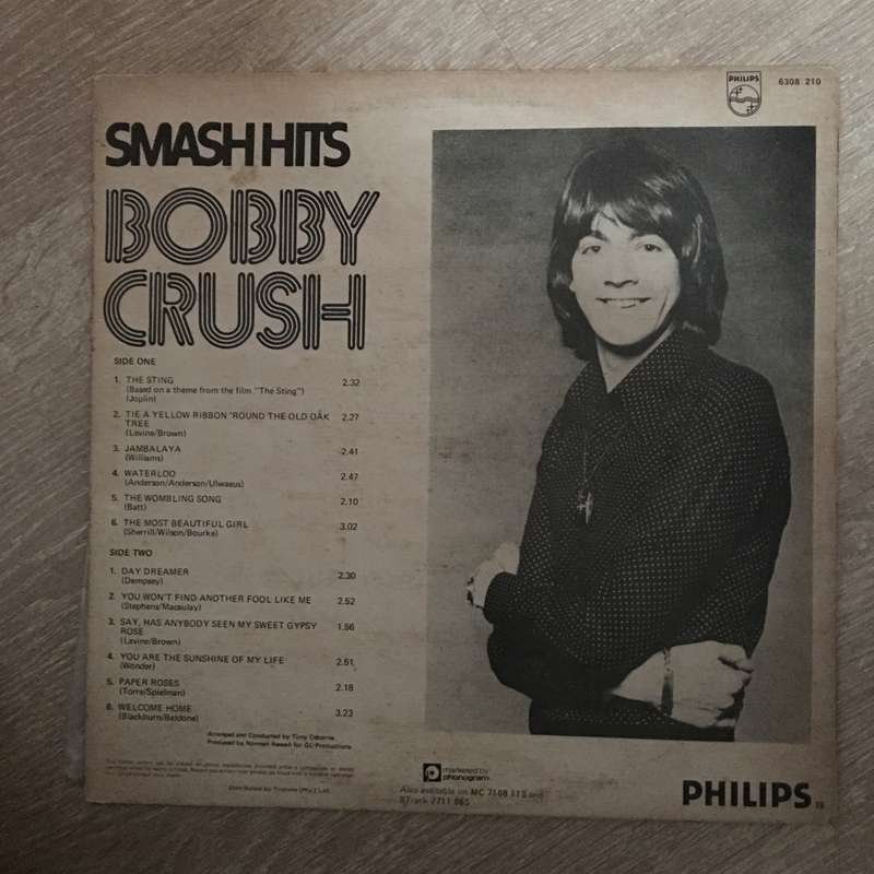 Bobby Crush  Smash Hits (including The Sting) - Vinyl LP Record  - Very-Good+ Quality (VG+)