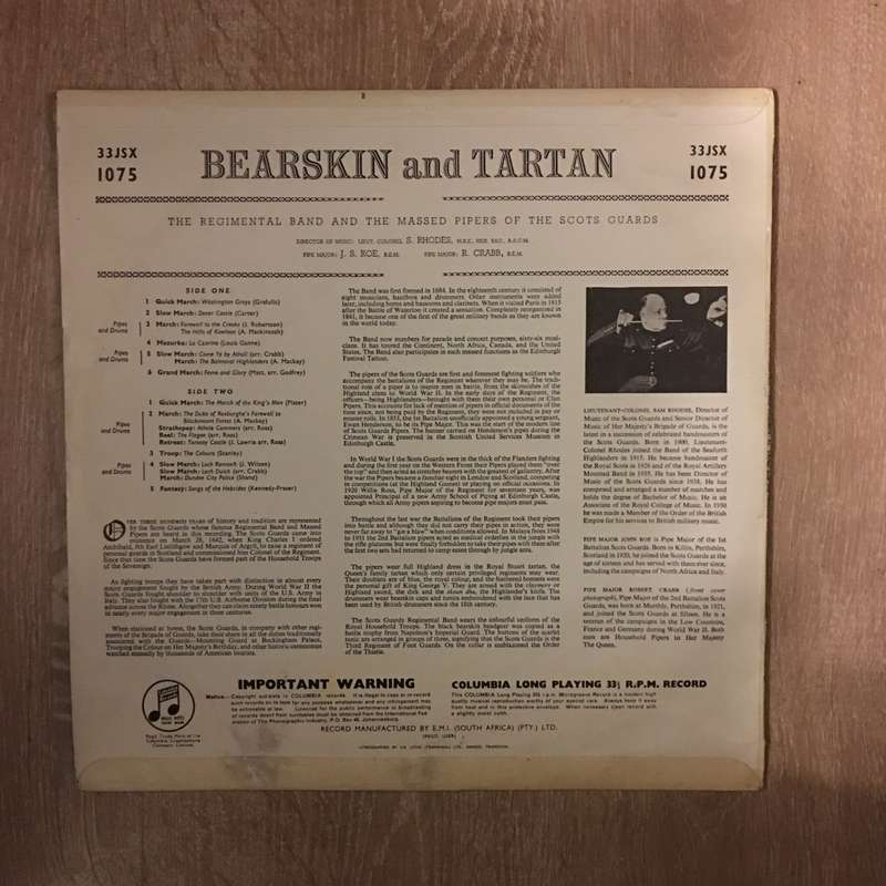 The Regimental Band And The Massed Pipers Of The Scots Guards  Bearskin and Tartan - Vinyl ...