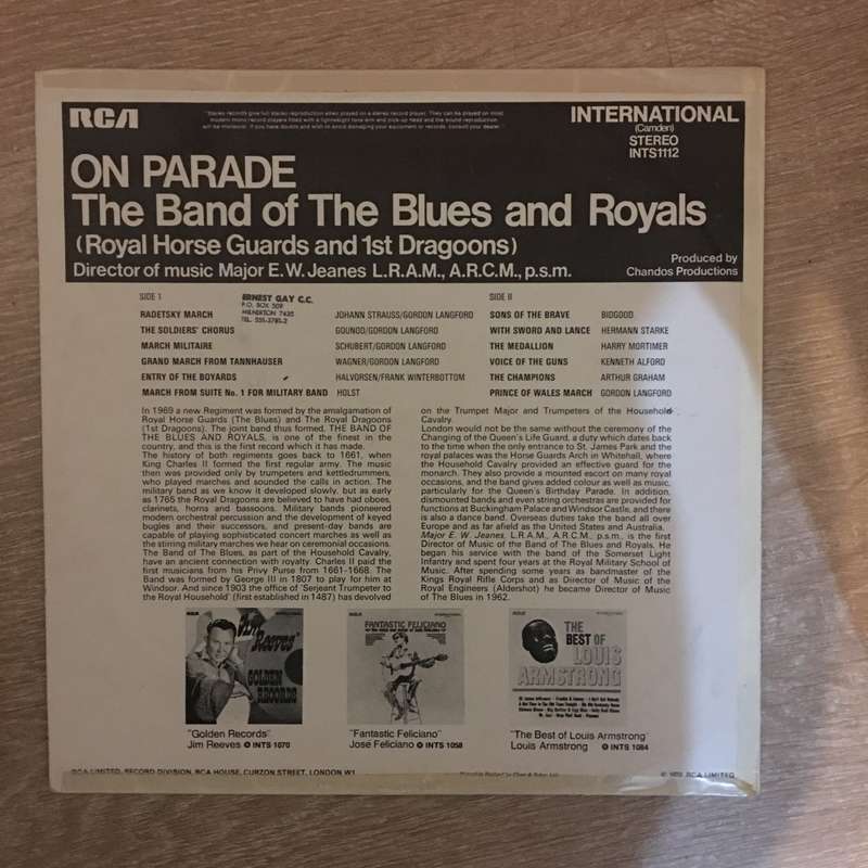 Mounted Band Of The Blues And Royals  On Parade- Vinyl LP Record - Opened  - Very-Good+ Qua...