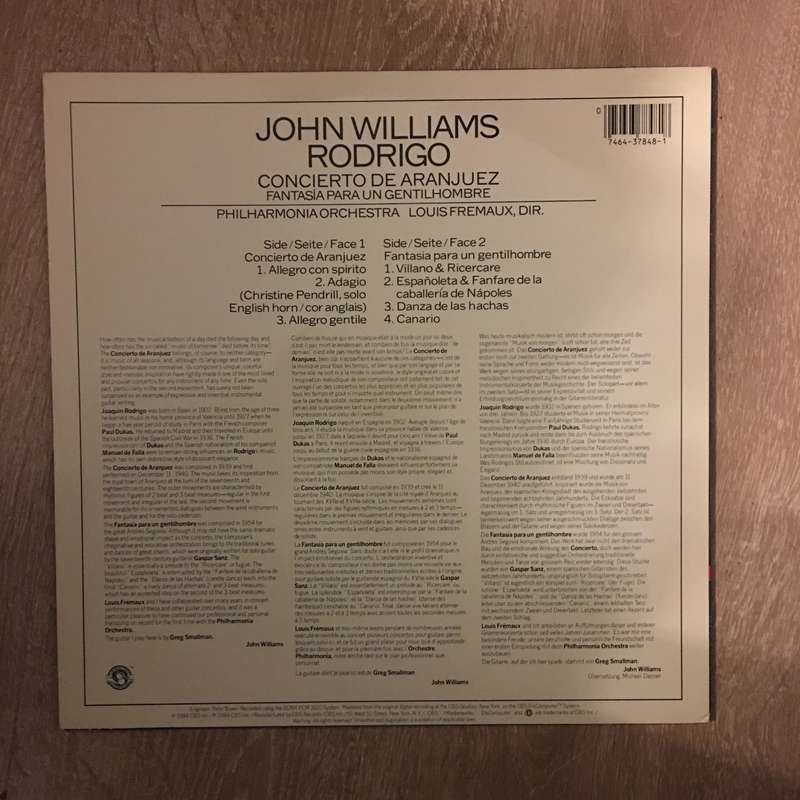John Williams  Rodrigo Concierto De Aranjuez - Vinyl LP Record - Opened  - Very-Good+ Quality ...