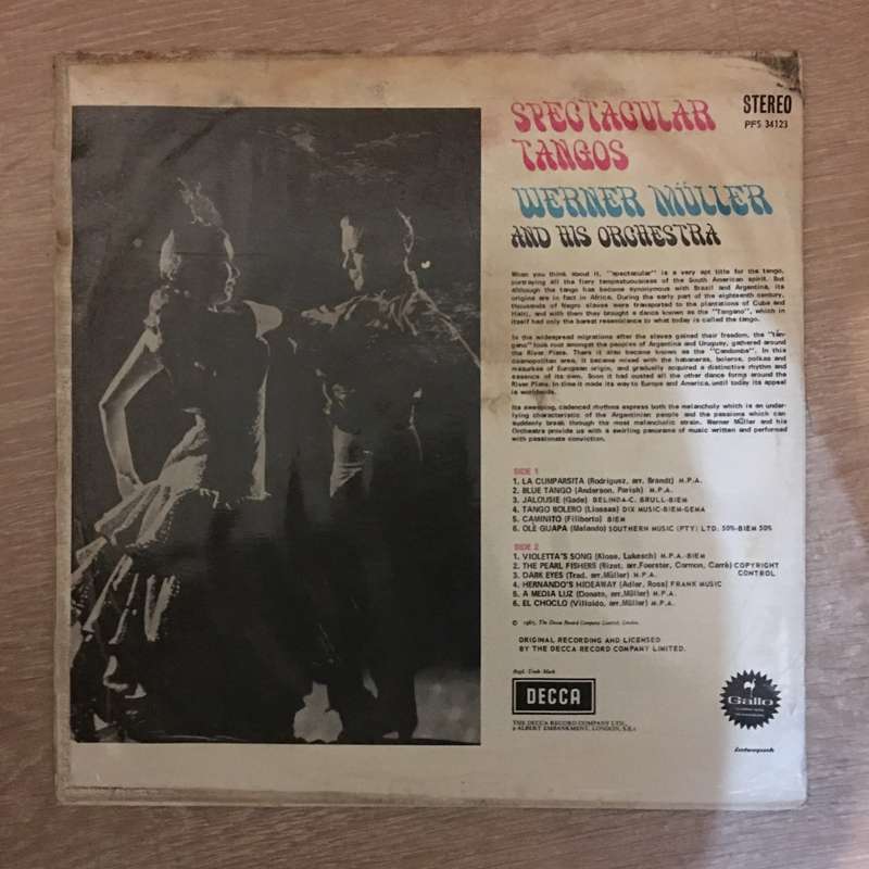 Werner Müller And His Orchestra  Spectacular Tangos - Vinyl LP Record - Opened  - Very-Goo...