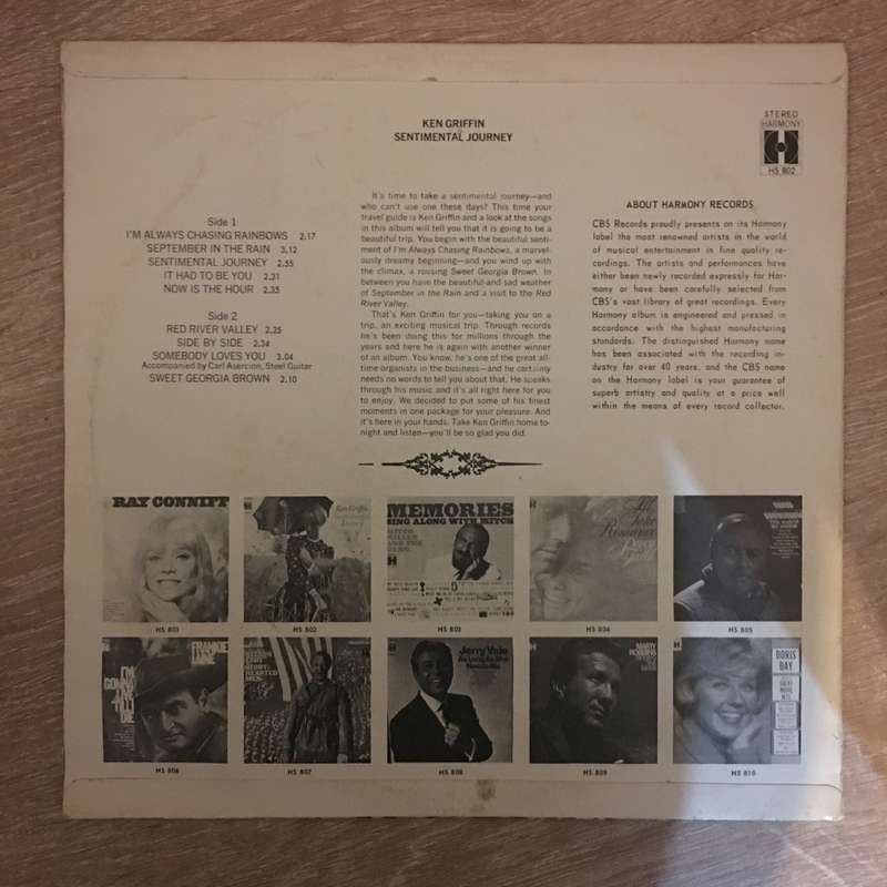Ken Griffin  Sentimental Journey - Vinyl LP Record - Opened  - Very-Good+ Quality (VG+)