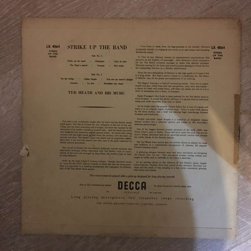 Ted Heath And His Music  Strike Up The Band - Vinyl LP Record - Opened  - Very-Good- Qualit...