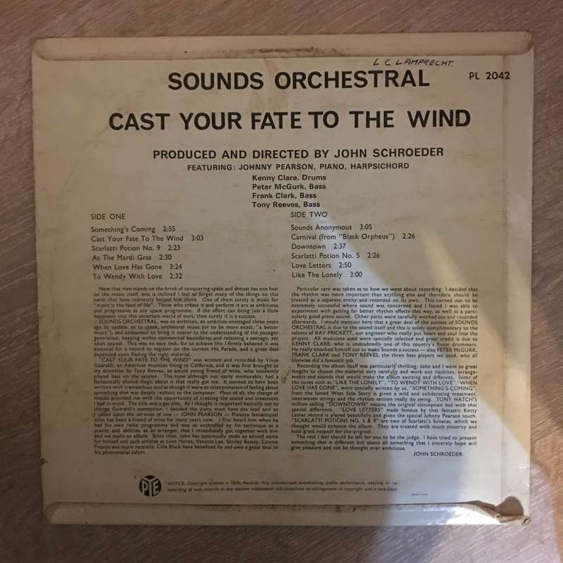 Sounds Orchestral - Cast Your Fate To The Wind - Vinyl LP Record - Opened  - Good+ Quality (G+)